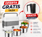 Combo Lonchera Eléctrica 2 Niveles + Taza Mezcladora Automática Recargable