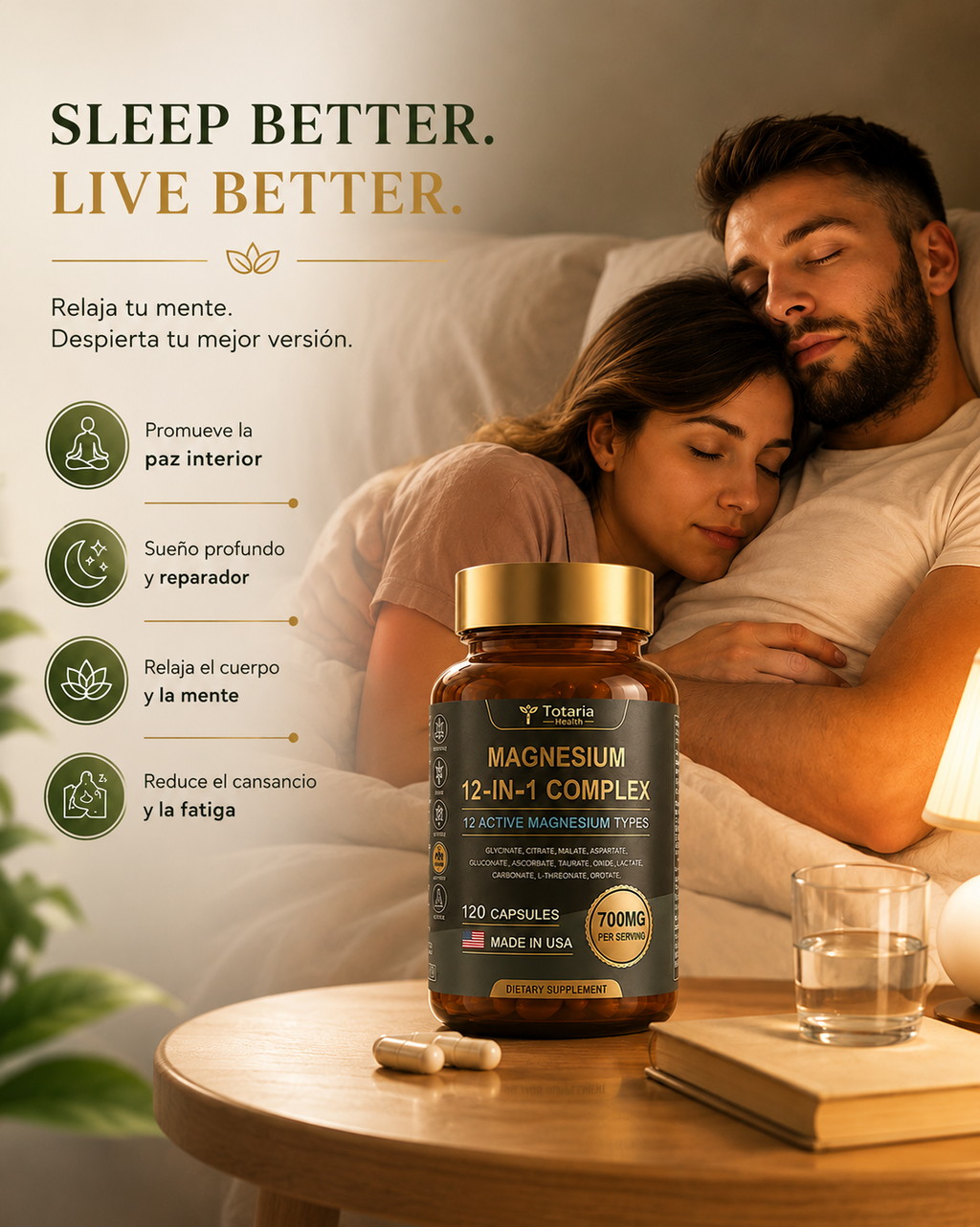Magnesium Complex 12 en 1 Desinflama tu cuerpo. Regula tu cortisol. Recupera tu energía.