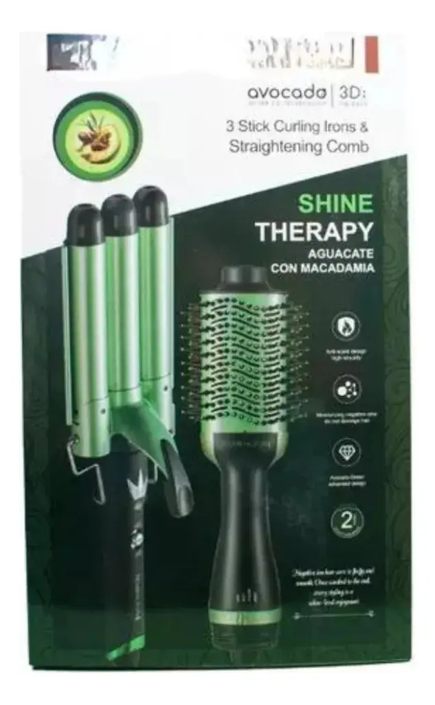 Combo Pinza Ondas Sirena + Cepillo Secador