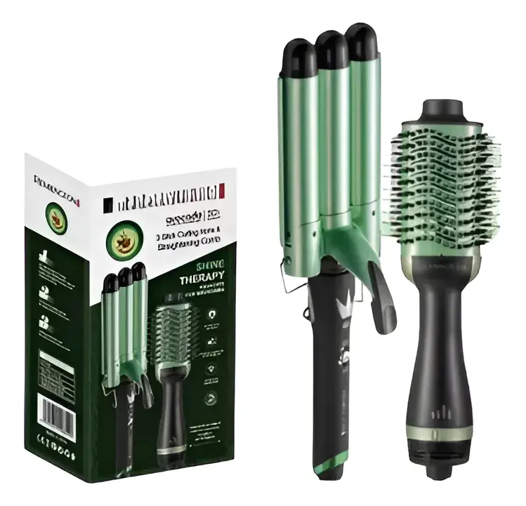 Combo Pinza Ondas Sirena + Cepillo Secador