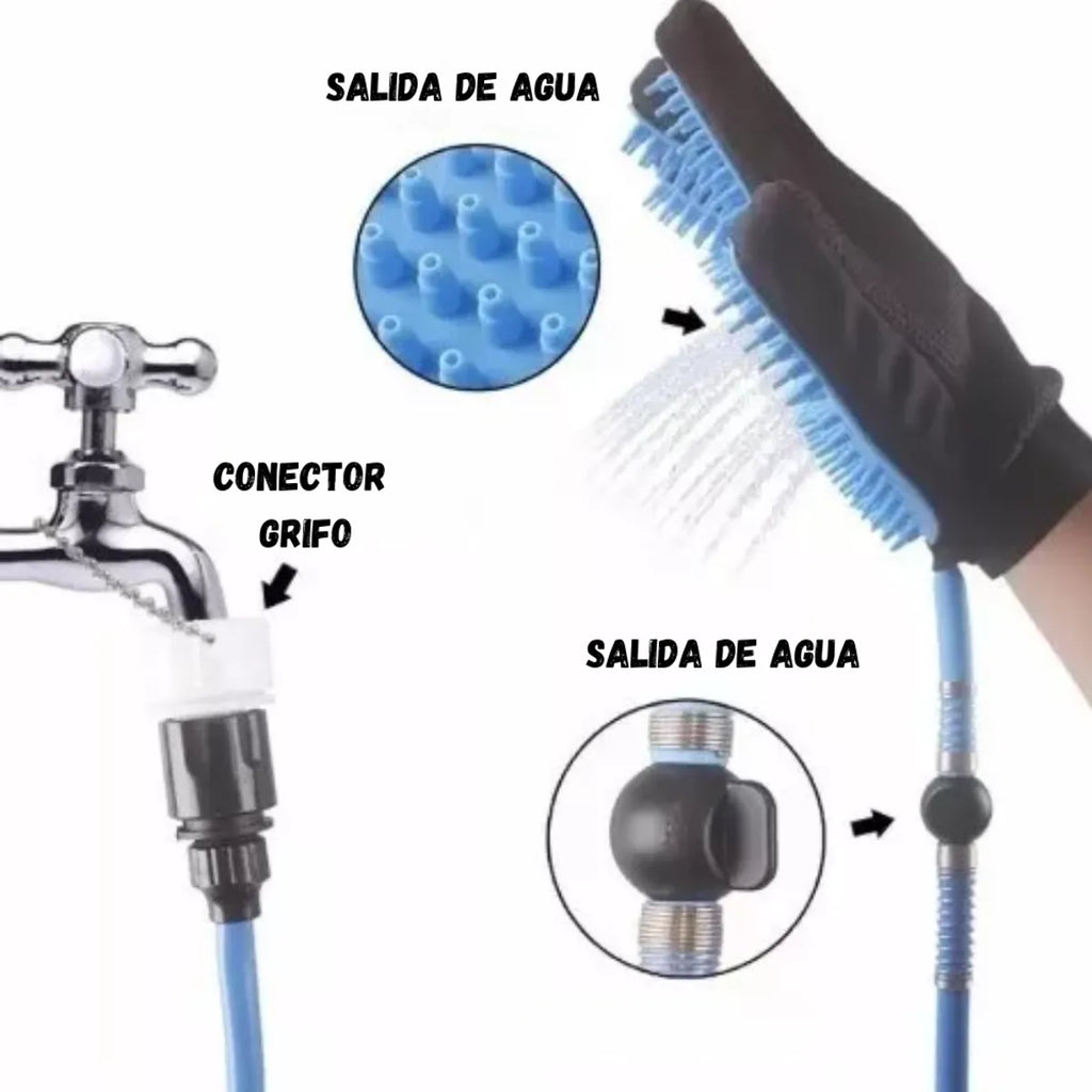 Guante de Ducha Masajeador 2 en 1 para Mascotas
